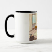Cute 3D Baby T-Rex Reading in Bed Combo Mug マグカップ (左)
