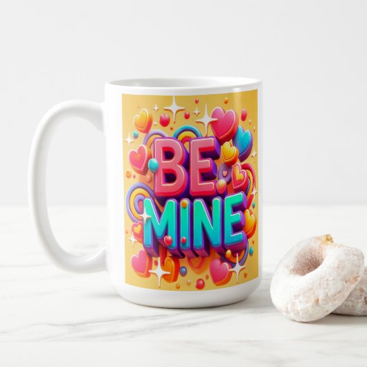 Cute 3D Be mine Valentines day コーヒーマグカップ (ドーナツ)