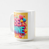 Cute 3D Be mine Valentines day コーヒーマグカップ (正面左)