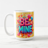 Cute 3D Be mine Valentines day コーヒーマグカップ (左)