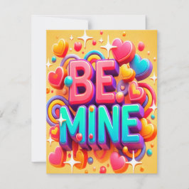 Cute 3D Be mine Valentines day シーズンカード