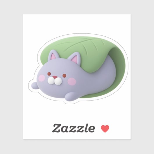 Cute 3D Cat Kashiwamochi Japanese Rice Cake Sticke シール (シート)