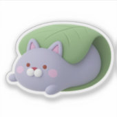 Cute 3D Cat Kashiwamochi Japanese Rice Cake Sticke シール (正面)