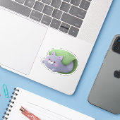 Cute 3D Cat Kashiwamochi Japanese Rice Cake Sticke シール (ノートパソコンとiPhone)