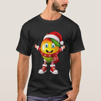 Cute 3D Christmas Mango Fruit Cartoon Mascot Chara Tシャツ