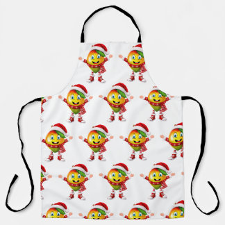 Cute 3D Christmas Mango Fruit Pattern Personalized エプロン