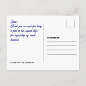 Cute 3D Elephant Baby Shower Thank You ポストカード (裏面)