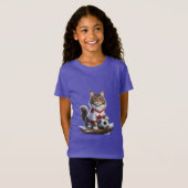 Cute 3D Fluffy Cat Soccer Mascot Canada Jersey Tシャツ (正面フル)