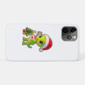 **Cute 3D Green Alien in Santa Hat with Hot Chocol Case-Mate iPhoneケース (裏面(横))