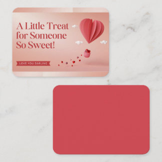 Cute 3D Heart Hot Air Balloon Valentine's Day Card プレイスカード