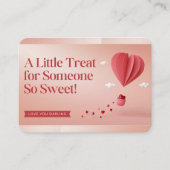 Cute 3D Heart Hot Air Balloon Valentine's Day Card プレイスカード (正面)
