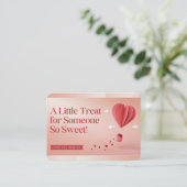 Cute 3D Heart Hot Air Balloon Valentine's Day Card プレイスカード (スタンド正面)