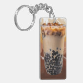 Cute 3D Milk Tea Design – Boba Lover Aesthetic キーホルダー (正面左)