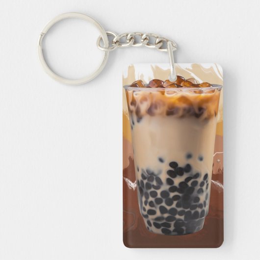 Cute 3D Milk Tea Design – Boba Lover Aesthetic キーホルダー (正面)