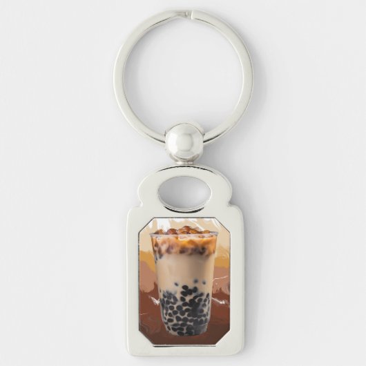 Cute 3D Milk Tea Design – Boba Lover Aesthetic キーホルダー (正面)