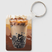 Cute 3D Milk Tea Design – Boba Lover Aesthetic キーホルダー (裏面)