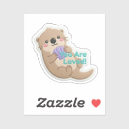 Cute 3D Otter "You Are Loved" Digital Sticker シール