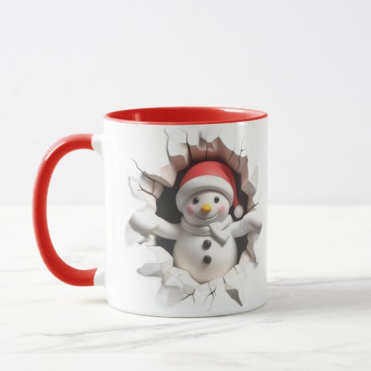 Cute 3D Snowman Mug マグカップ (左)