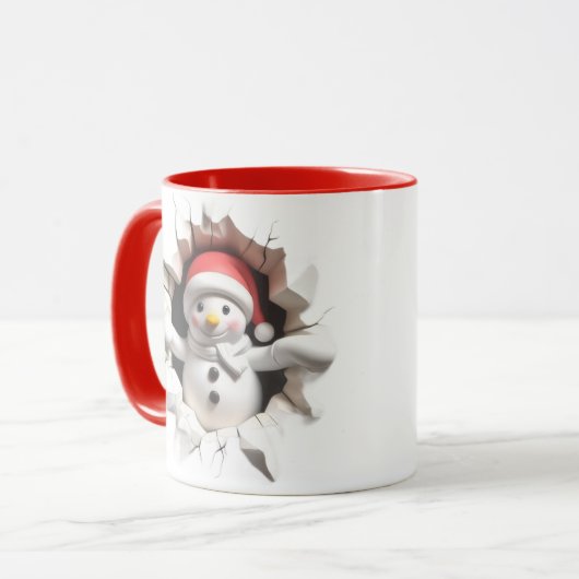 Cute 3D Snowman Mug マグカップ (正面左)
