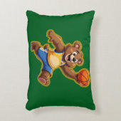 Cute 3D Teddy Bear Playing Basketball – Adorable S アクセントクッション (正面(垂直))