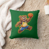 Cute 3D Teddy Bear Playing Basketball – Adorable S クッション (ブランケット)