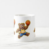 Cute 3D Teddy Bear Playing Basketball – Adorable S コーヒーマグカップ (中央)