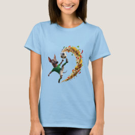Cute 3D Xolo Dog Soccer Player Flying Taco Kick Tシャツ