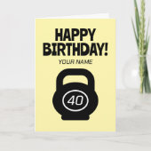 Cute 40th Birthday card for fitness enthusiast カード (正面)