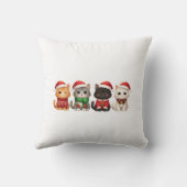 Cute 4 Christmas Cats - Holiday Cats Design クッション (裏面)