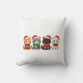 Cute 4 Christmas Cats - Holiday Cats Design クッション (正面)