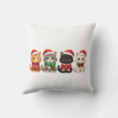 Cute 4 Christmas Cats - Holiday Cats Design クッション (裏面)