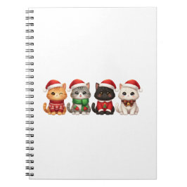 Cute 4 Christmas Cats - Holiday Cats Design ノートブック