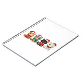 Cute 4 Christmas Cats - Holiday Cats Design ノートブック (左側)