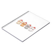 Cute 4 Kawaii Cats Christmas Design – Holiday Pet  ノートブック (左側)