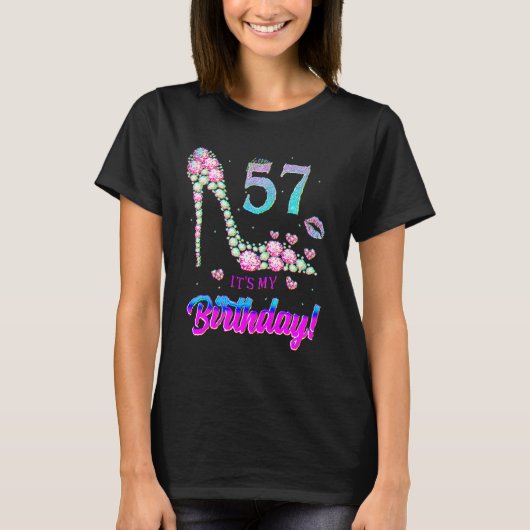 Cute 57 Years Old It's My 57th Birthday Party Tシャツ (正面)