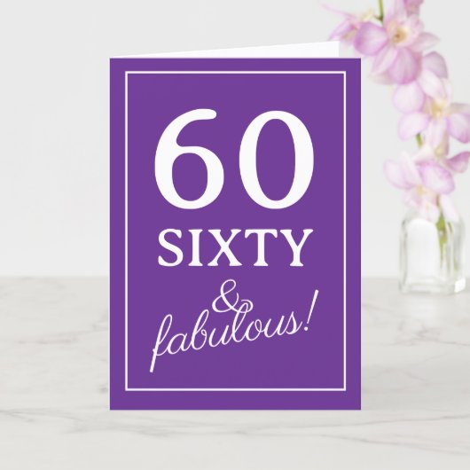 Cute 60th Birthday card for women | 60 & fabulous! カード (蘭)