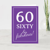 Cute 60th Birthday card for women | 60 & fabulous! カード (正面)