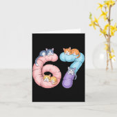 Cute 67 Cat Meme Design  カード (黄色い花)