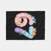 Cute 67 Cat Meme Design  フリースブランケット (正面(横))