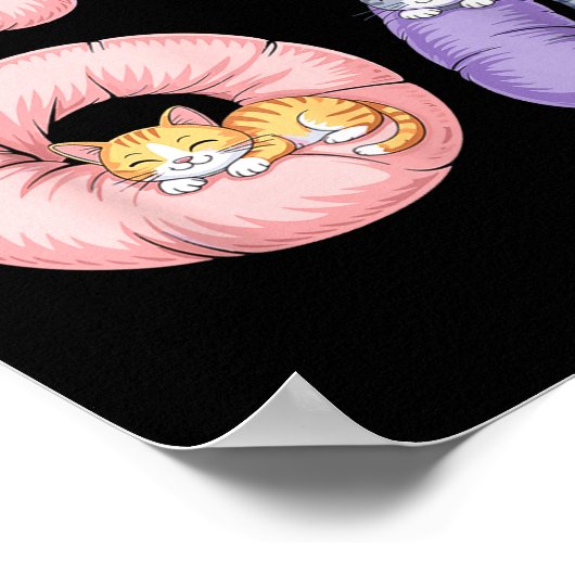 Cute 67 Cat Meme Design  ポスター (角)