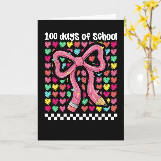 Cute 67 Days Of School Pencil Bow Classroom Theme カード (黄色い花)