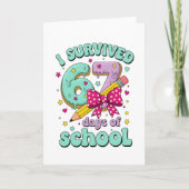 Cute 67 Days Of School Pencil Bow Classroom Theme カード (正面)