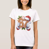 Cute 67th Birthday Gingerbread Man Christmas Gift, Tシャツ (正面)