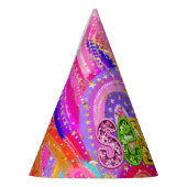 Cute 7th Rainbow Sequin Gold Glitter Maximalist パーティーハット (左)