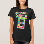 Cute 8th Birthday  8 Years Old Block Building Boys Tシャツ (正面)