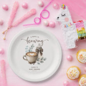 Cute 'a Baby is Brewing' Coffee Baby Shower ペーパープレート (パーティー)