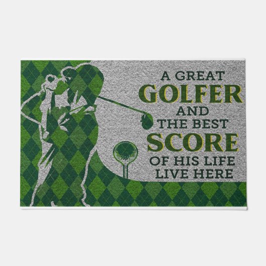 Cute A Great Golfer And His Best Score Rug ドアマット (正面)