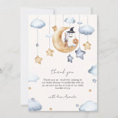 Cute A Little Boo Moon Stars Baby Shower  サンキューカード (正面)