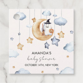 Cute A Little Boo Moon Stars Baby Shower  フェイバータグ