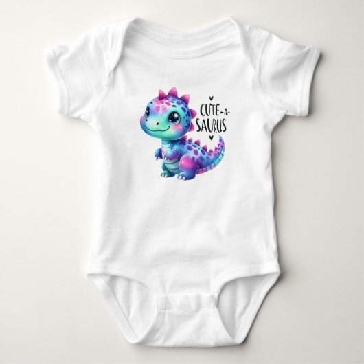 "Cute-a-saurus" Baby Jersey Bodysuit ベビーボディスーツ (正面)